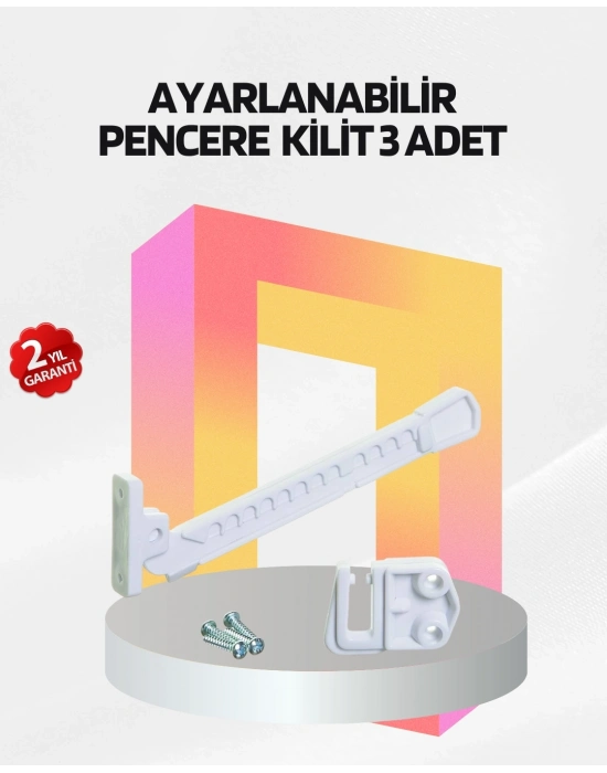 ® Cam Pencere Güvenlik Kilidi Açılma Sınırlayıcı Aparat 3 Adet