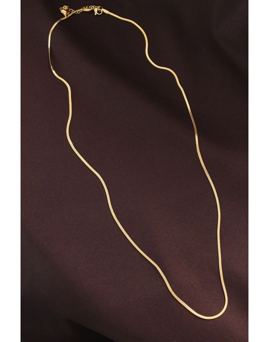 ® Çelik Gold Renk 60 cm İnce İtalyan Zincir Kolye