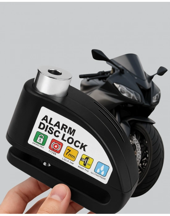 ® Çelik Gövdeli Alarm Disk Kilidi Motosiklet ve Bisiklet İçin Güvenlik