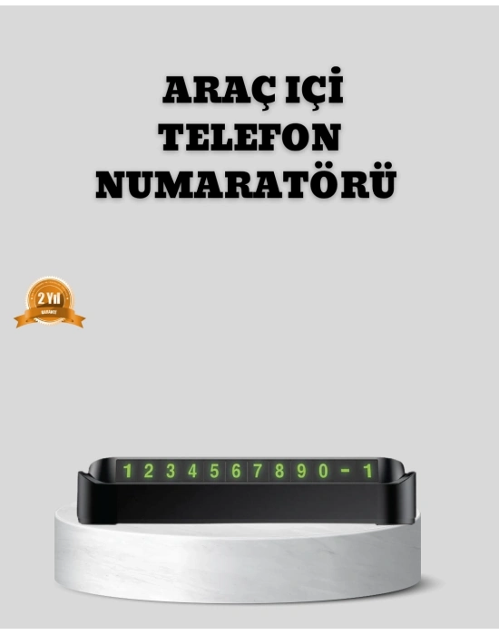 ® Çevirmeli Araç İçi Park Numaratörü – Alüminyum Gri, Kolay Montaj ve Net Görünüm
