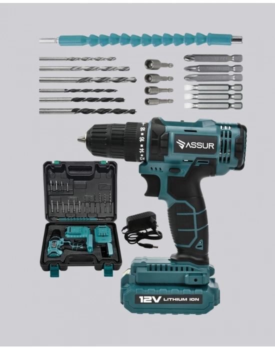 ® Çift Bataryalı Şarjlı Matkap Dijital Ekranlı Set