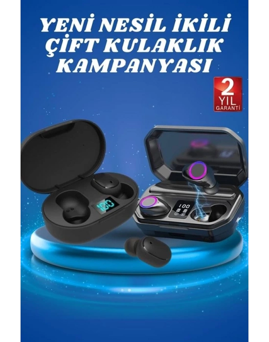 ® Çift Kulaklık Kampanyası Dokunmatik Kontrol Kulak İçi Yüksek Ses Kaliteli Mikrofonlu