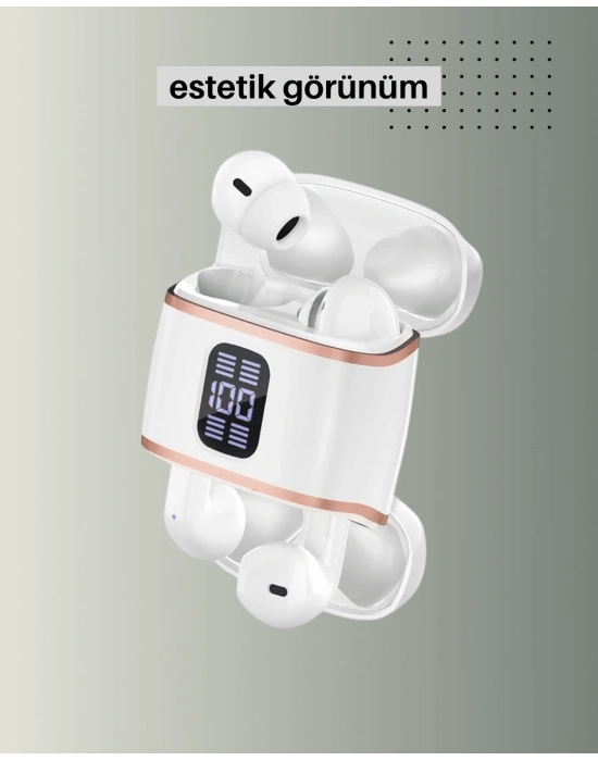 ® Çift Kulaklıklı Bluetooth Kulaklık – 4 Adet, ANC-ENC, Şarj Kutulu, Dijital Göstergeli