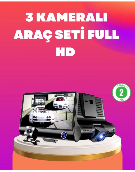 ® Çift ve Üçlü Lens Seçeneği ile Tüm Açılardan Kayıt Yapan Araç Kamerası