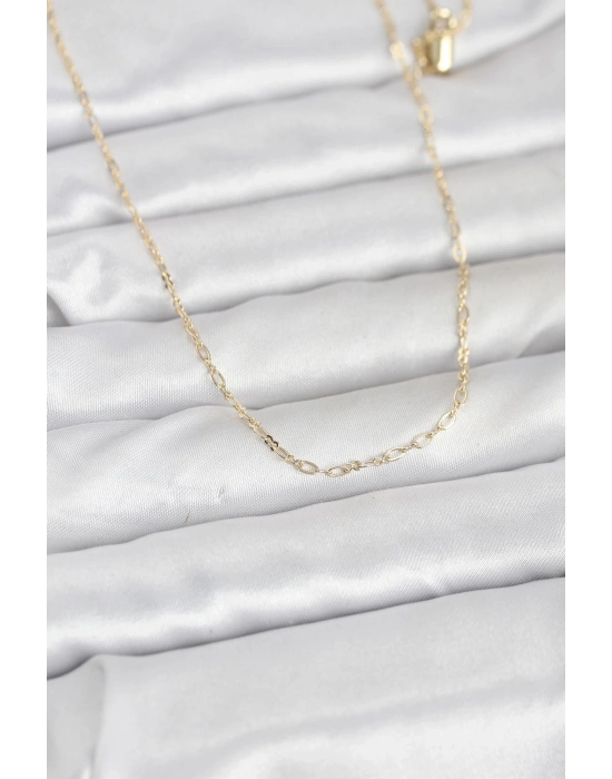 ® CM 14K Gold Renk 60 cm Zincirli Kadın Kolye