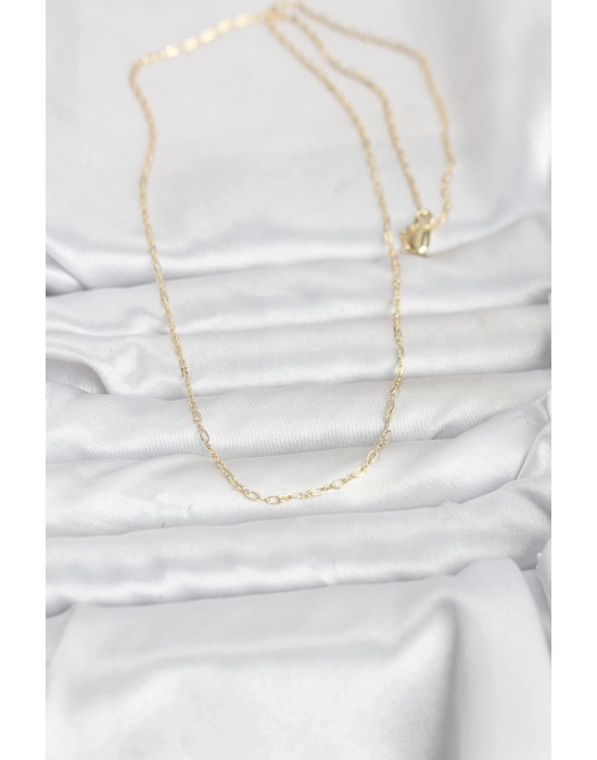 ® CM 14K Gold Renk 60 cm Zincirli Kadın Kolye