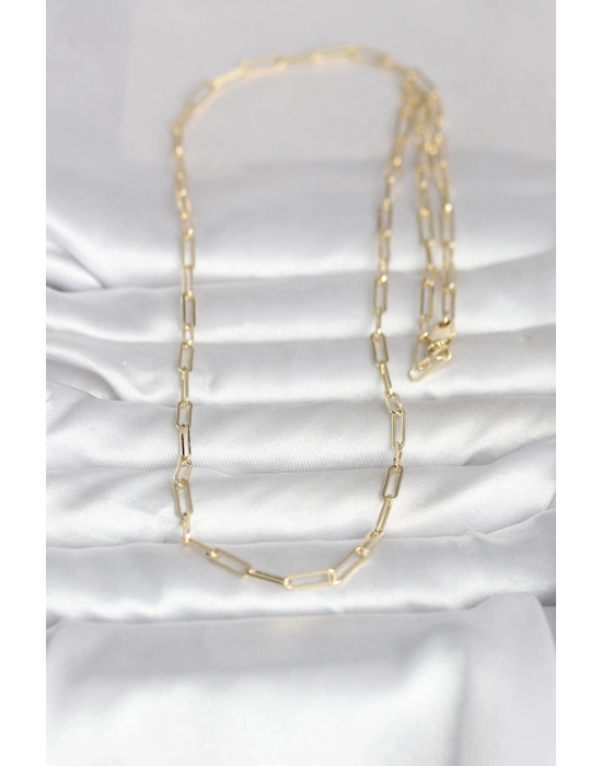 ® CM 14K Gold Renk Ataç Zincirli Model 60 cm Kadın Kolye