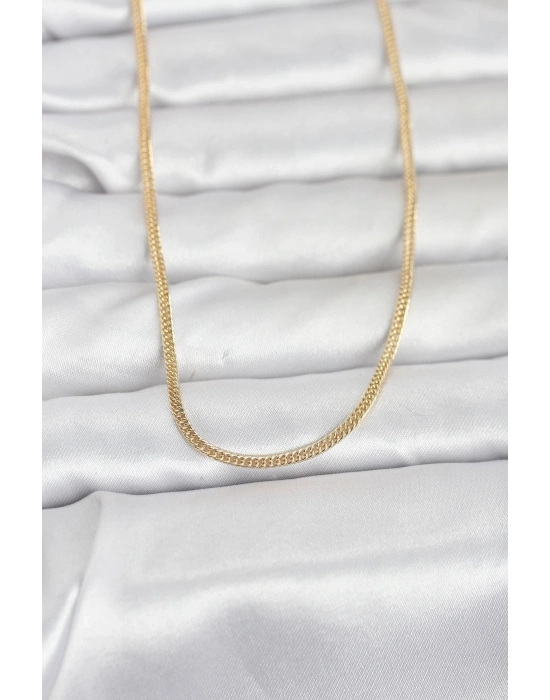 ® CM 14K Gold Renk Dolgun Zincir Model 60 cm Kadın Kolye
