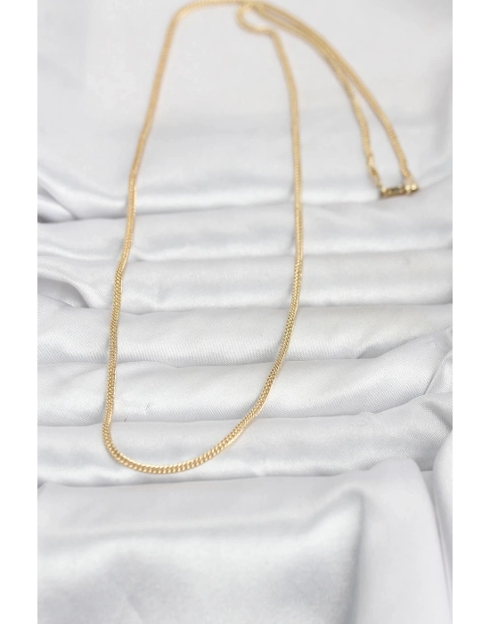 ® CM 14K Gold Renk Dolgun Zincir Model 60 cm Kadın Kolye