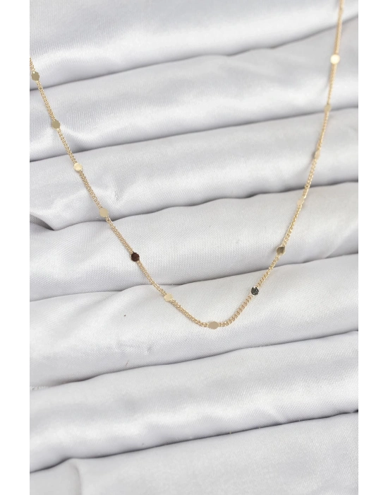 ® CM 14K Gold Renk Ezme Pul Model 60 cm Kadın Kolye