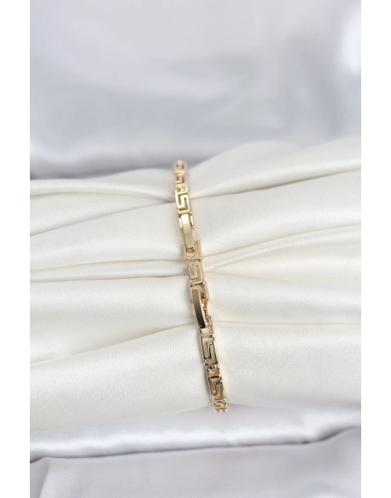 ® CM 14K Gold Renk Geometrik Model Kadın Bileklik