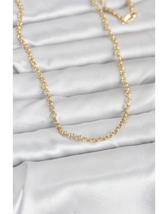 ® CM 14K Gold Renk Halka Zincir Model 60 cm Kadın Kolye