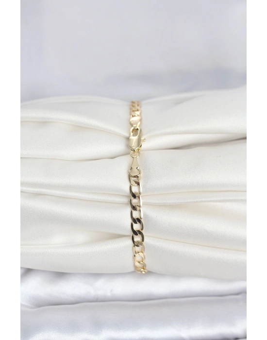 ® CM 14K Gold Renk Halka Zincir Model Kadın Bileklik