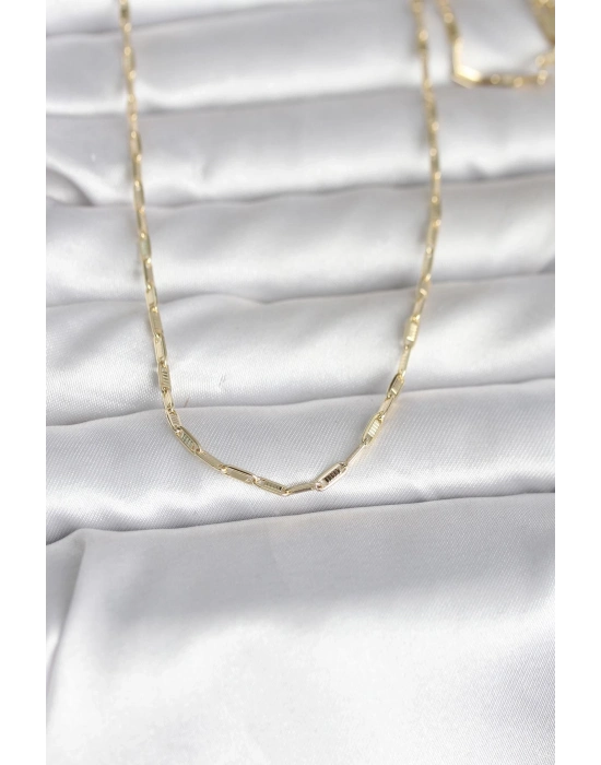 ® CM 14K Gold Renk İnce Ataç Zincir Model 60 cm Kadın Kolye