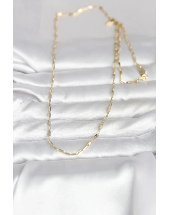 ® CM 14K Gold Renk İnce Ataç Zincir Model 60 cm Kadın Kolye