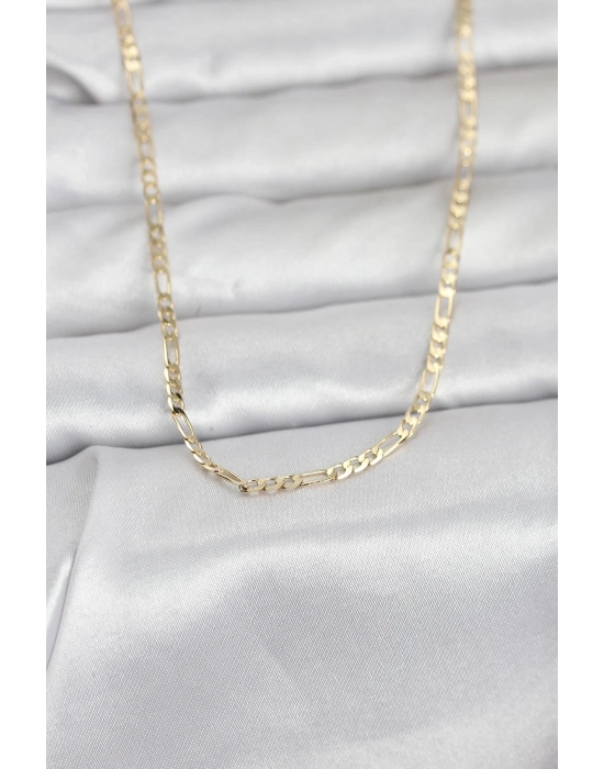 ® CM 14K Gold Renk İnce Kuşgözü Zincir Model 60 cm Kadın Kolye