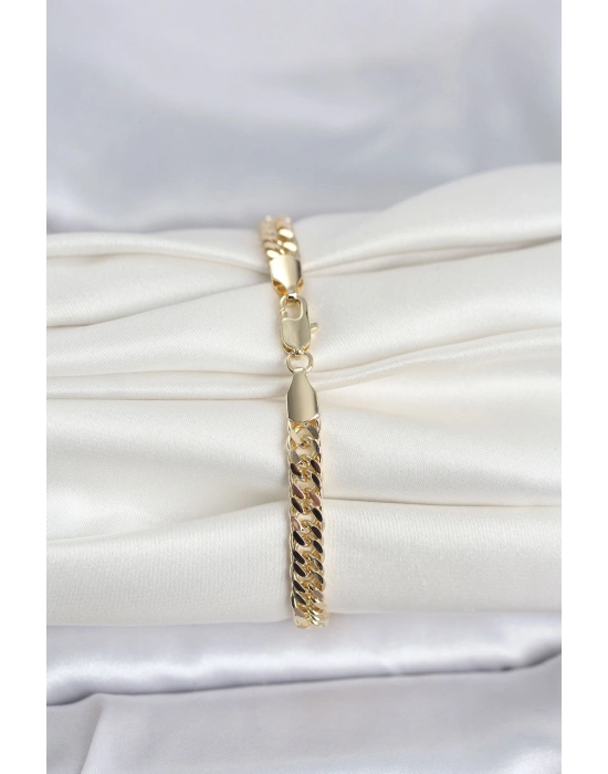 ® CM 14K Gold Renk Kalın Zincir Model Kadın Bileklik