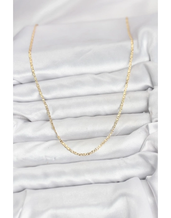 ® CM 14K Gold Renk Pirinç Lazer Model 60 cm Kadın Kolye