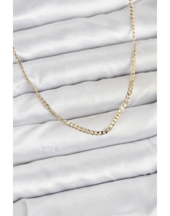 ® CM 14K Gold Renk Pirinç Zincir Model Kadın Kolye