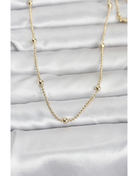 ® CM 14K Gold Renk Top Zincir 60 cm Kadın Kolye