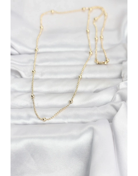 ® CM 14K Gold Renk Top Zincir 60 cm Kadın Kolye