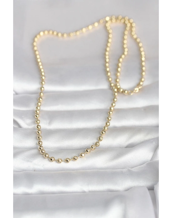 ® CM 14K Gold Renk Top Zincirli Model 60 cm Kadın Kolye