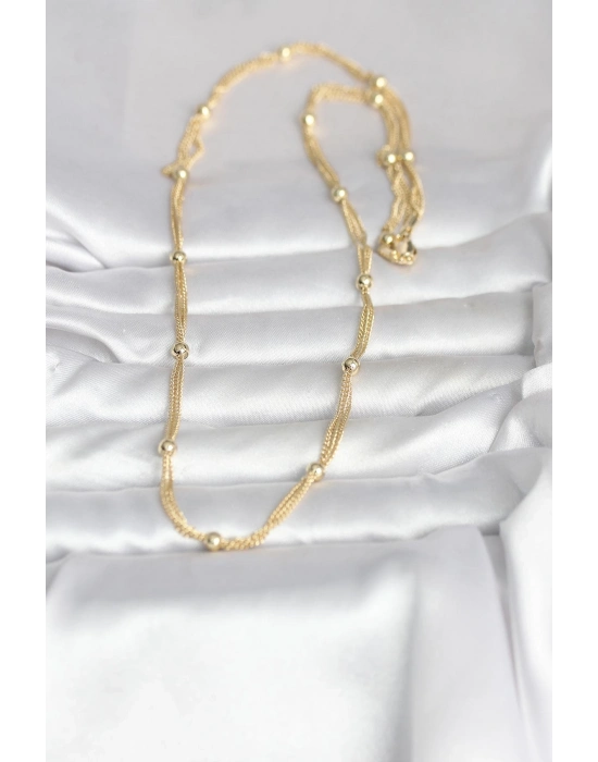 ® CM 14K Gold Renk Topçuk Model 60 cm Kadın Kolye