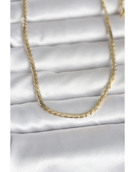 ® CM 14K Gold Renk Yassı Model 60 cm Kadın Kolye