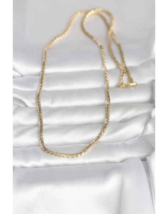 ® CM 14K Gold Renk Yassı Model 60 cm Kadın Kolye