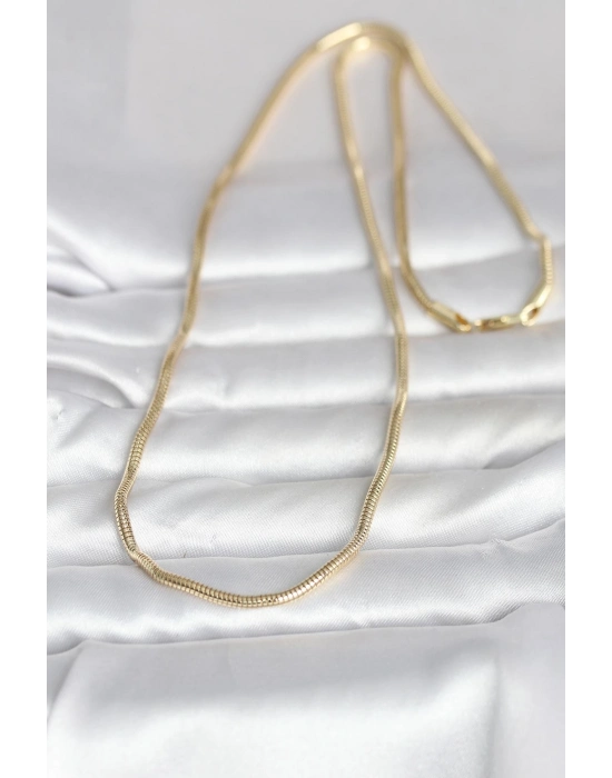 ® CM 14K Gold Renk Yılan Zincir Model 60 cm Kadın Kolye