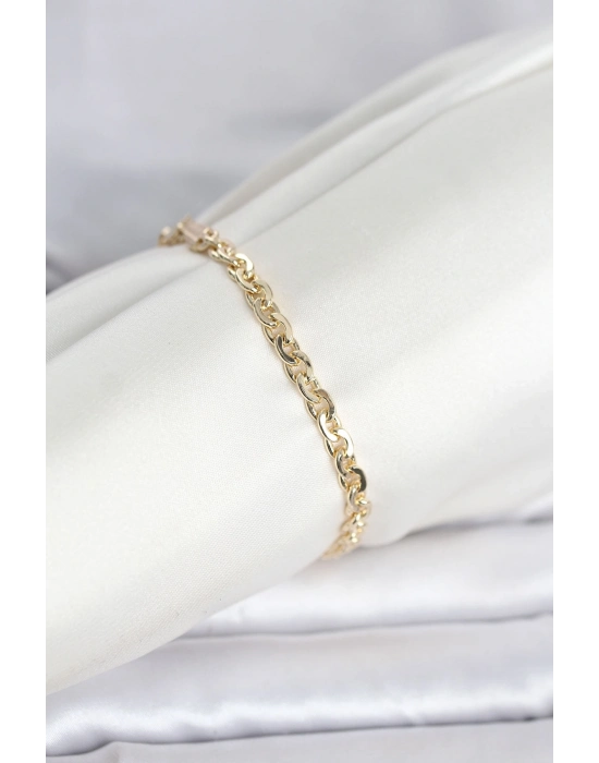 ® CM 14K Gold Renk Zincir Model Kadın Bileklik