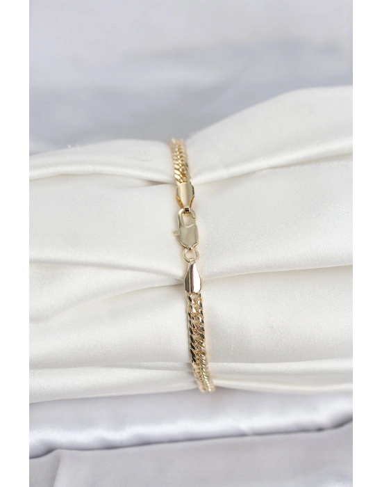 ® CM 14K Gold Renk Zincir Model Kadın Bileklik