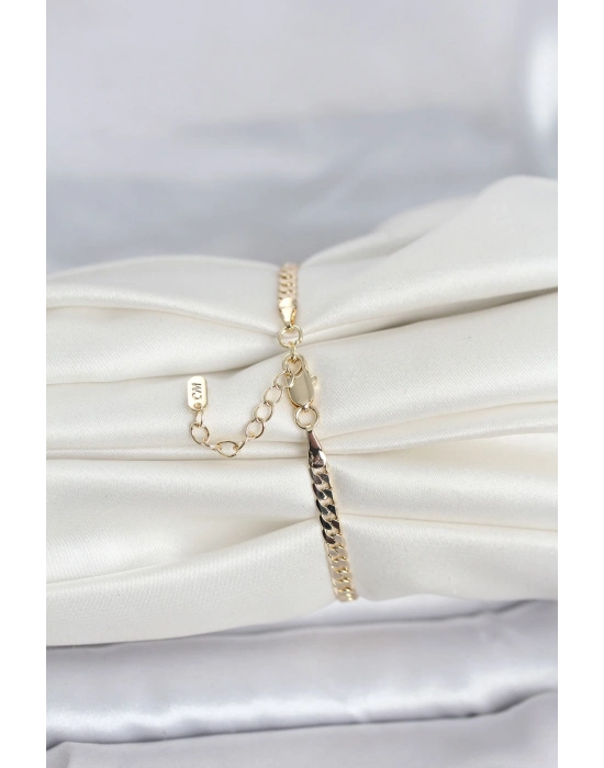 ® CM 14K Gold Renk Zincirli Model Kadın Bileklik