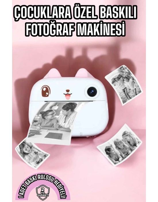 ® Çocuk Fotoğraf Makinesi Dijital HD Video Rulo Kağıt Baskılı Yazıcı
