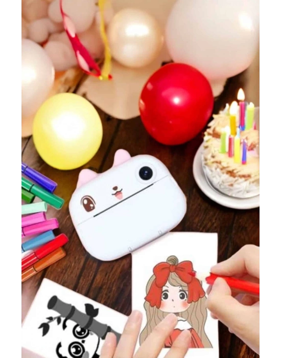 ® Çocuklar için Fotoğraf Makinesi Anlık Baskı Makinesi HD Görüntü Kalitesi