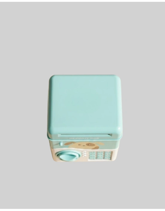 ® Çocuklar İçin Su Yeşili ATM Kasa Tasarımlı Şifreli Kumbara