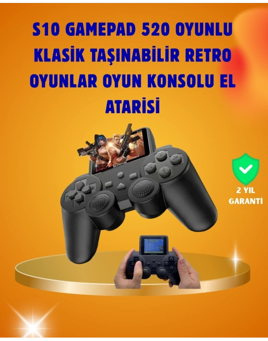® Çocuklar ve Yetişkinler İçin Uygun 500 Oyunlu Taşınabilir Mini Retro El Konsolu