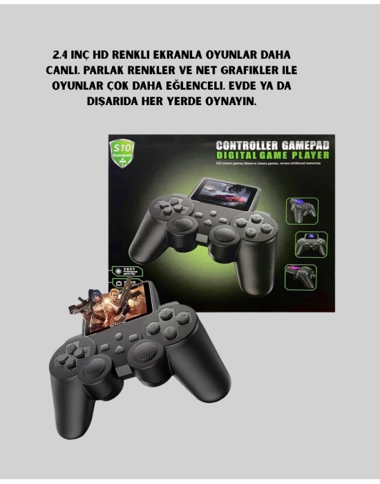 ® Çocuklar ve Yetişkinler İçin Uygun 500 Oyunlu Taşınabilir Mini Retro El Konsolu