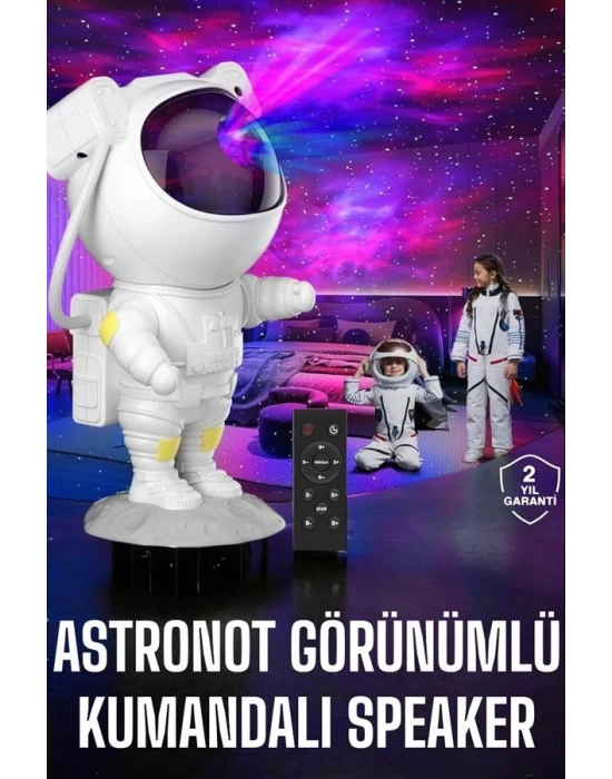 ® Çocuklara Özel Projeksiyon Astronot Lamba Speaker Sevimli