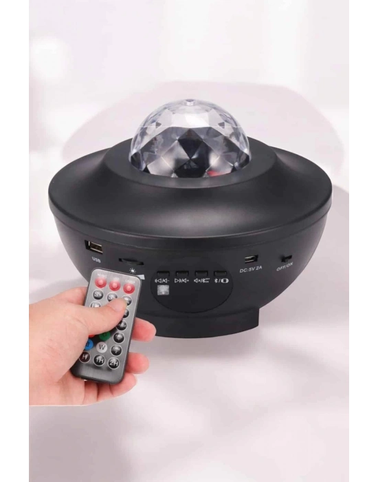 ® Çocuklara Özel Şarjlı Bluetooth Hoparlör Parti Led Lambası Yıldızlı Projeksiyon