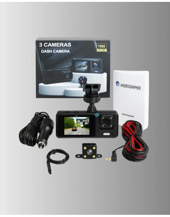 ® Çok Açılı Araç İçi DVR | Ön İç Arka Kamera, Döngü Video Kaydı