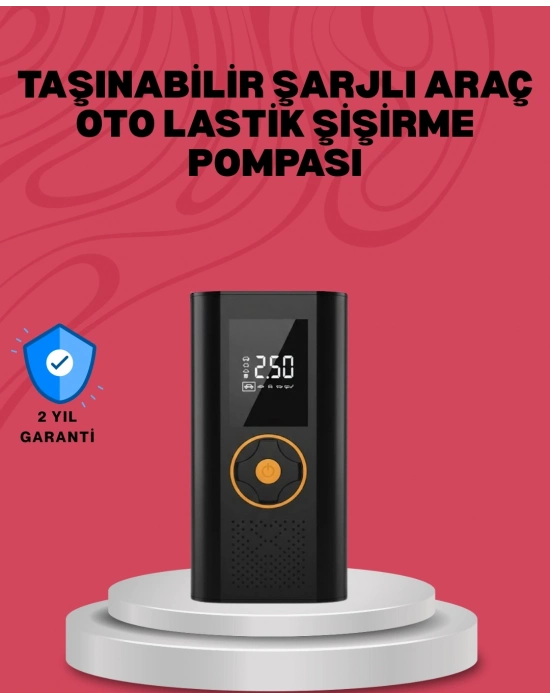 ® Çok Amaçlı Dijital Lastik Pompası Araç Bisiklet Top Uyumlu