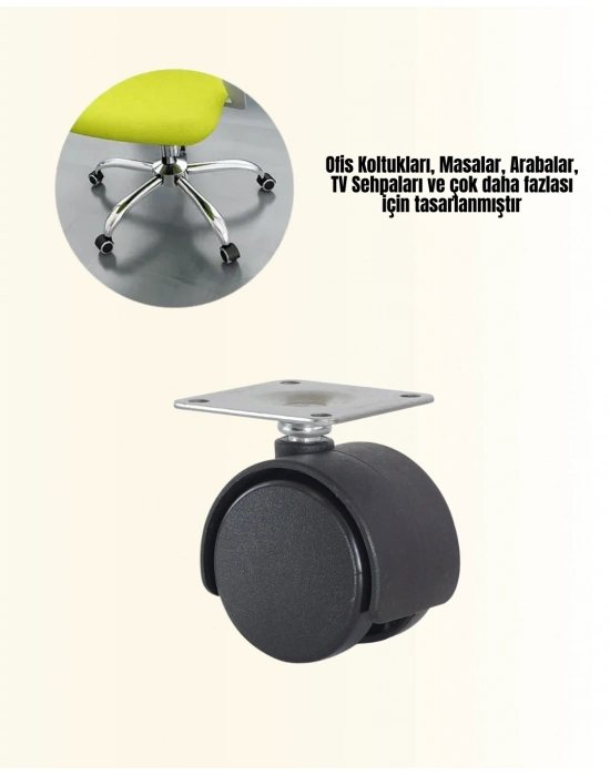 ® Çok Amaçlı Kilitsiz Masa Ayağı Tekerleği 6 cm