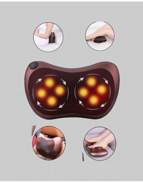 ® Çok Fonksiyonlu Boyun Bel Sırt Masaj Yastığı Araç İçi Uyumlu