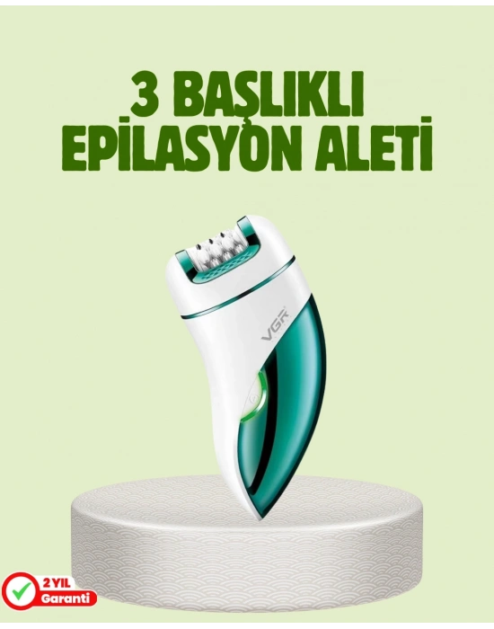 ® Çok Fonksiyonlu Epilatör 600mAh 90 Dakika Kullanım LED Metal Başlık Su Geçirmez