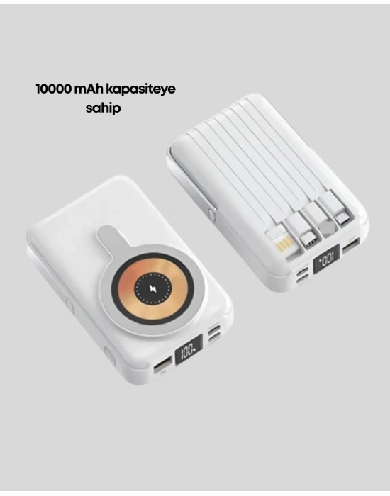 ® Çoklu Kablo Çıkışlı Taşınabilir Powerbank Kompakt Tasarım