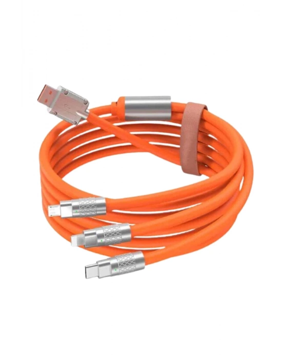 ® Çoklu Şarj Kablosu USB Type-C İOS Uyumlu 120W Hızlı Şarj Kablosu