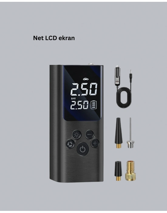 Çoklu Valf Adaptörlü Dijital Hava Pompası