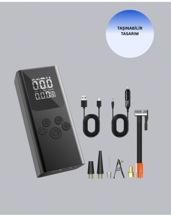 ® Çoklu Valf Adaptörlü Dijital Hava Pompası