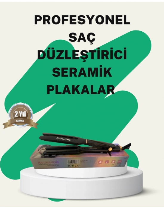 ® Daling Profesyonel Saç Düzleştirici Seramik Yüzey Tüm Saç Tipleri İçin